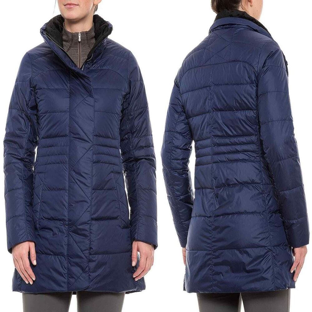 Marmot Women's Viansa Down Lightweight Winter Puffer Jacket Coat Navy Blue Large